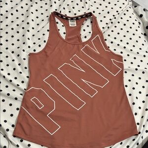 PINK Victoria's Secret Dusty Rose Racerback Tank with Bold Logo